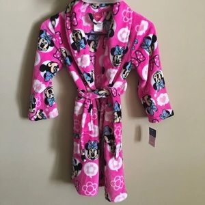 NWT Disney Minnie Mouse Girls Robe Size S(6)